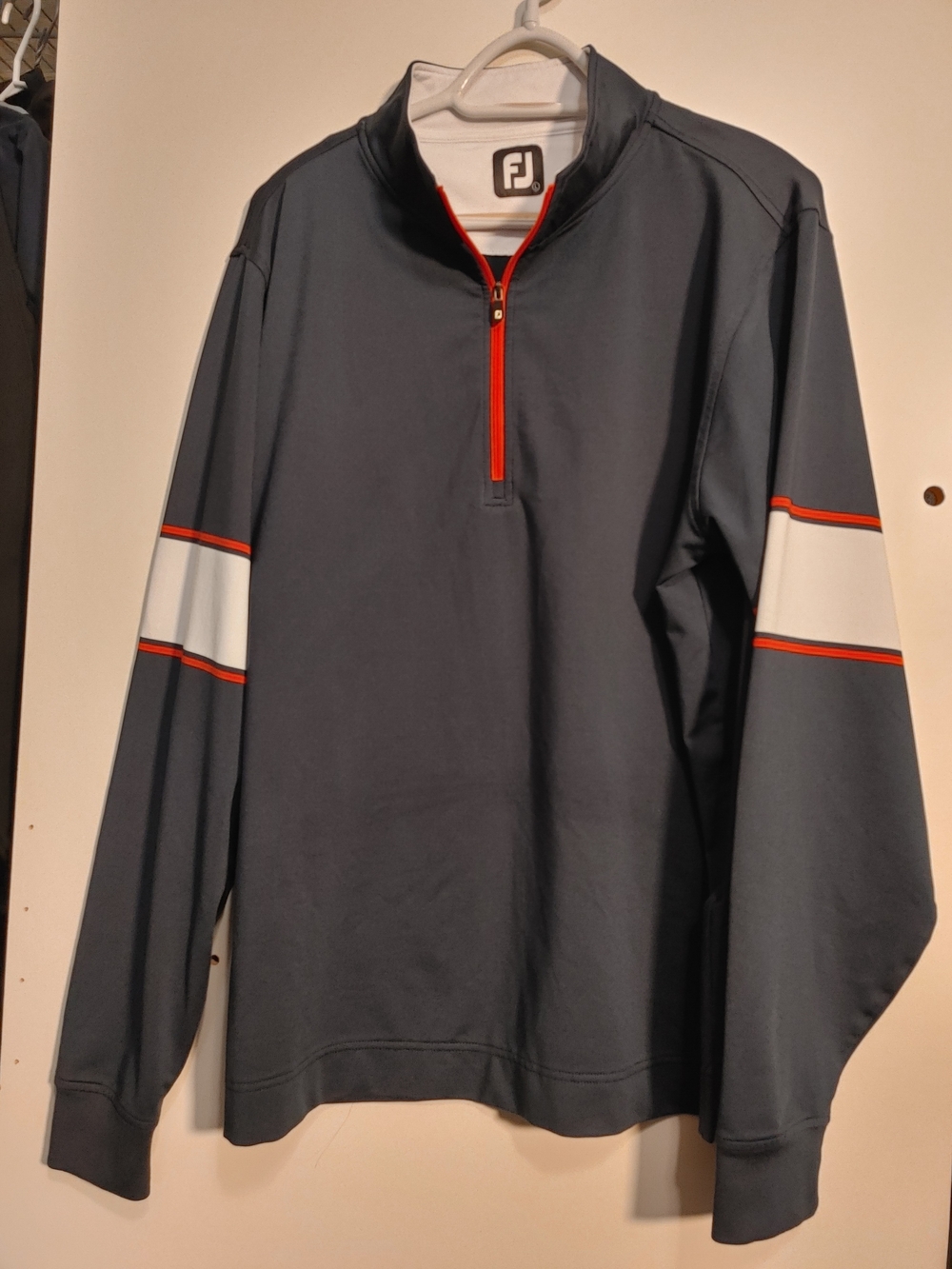 FootJoy Dark Blue 1/4 Zip Pullover with White & Red Accents